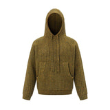 Advbridge Winter Clothing Men's Luxury Knitted Hooded Pullovers Sweater Casual Streetwear Striped Pocket Solid Color Long Sleeve Hoodie