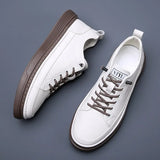 Advbridge Genuine Leather Shoes Men Casual Shoes 2024 Fashion Male Footwear Flat Cow Leather Black White Shoes A44130