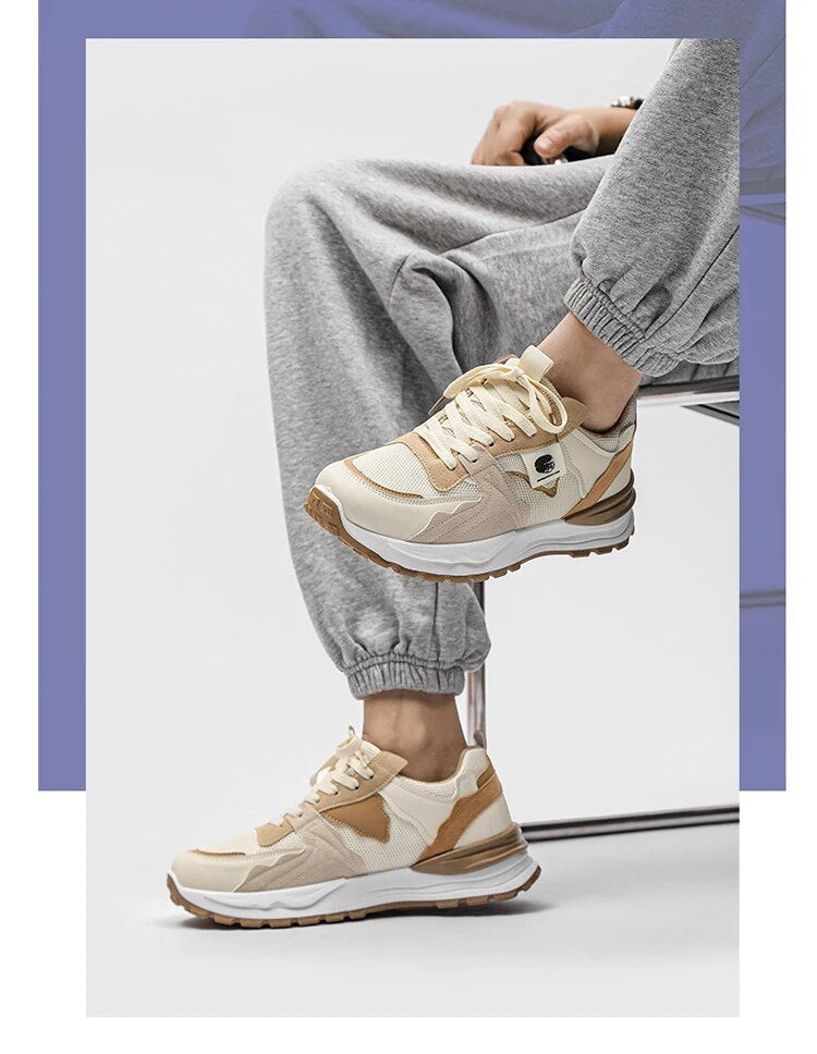 Advbridge Hong Kong Style Mens Sports Shoes Mesh Breathable Vintage Outdoor Running Chunky Sneakers Casual Platform Comfortable Male Shoes