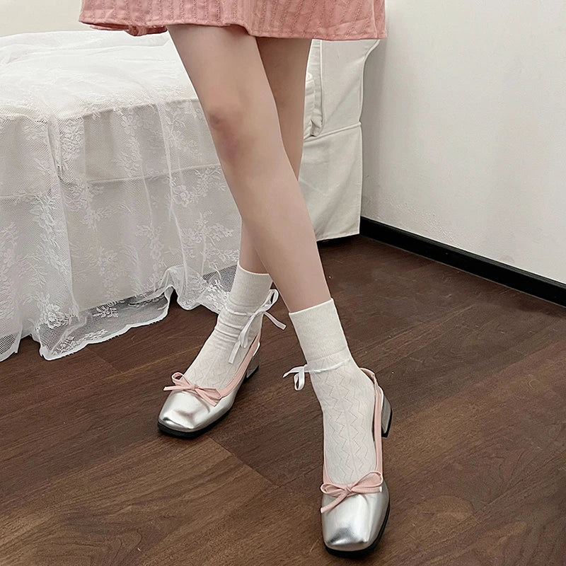 Advbridge  -  Summer Butterfly-knot Women Sandals Designer Ladies Shallow Slip On Low Heel Sandalias Female Elegant Gladiator Shoes