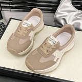 ADVBRIDGE  -  Tennis Shoes Women's Thick Soled Casual Sports Shoes Breathable Super Soft Cute Retro Crawling Shoes Fashionable Solid Color