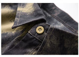ADVBRIDGE  -  Men's Beach Travel Shirt Personalized Trendy Lapel Floral Pattern Printed Long-sleeved Vacation Casual Inch Clothes Shirt