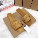 ADVBRIDGE  -  Designer Summer Flat Women's Slippers Shining Diamond Decoration Open Toe Beach Shoes Outdoor Walk Ladies Slides