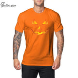 Advbridge Halloween Tear The Grimace T-Shirt For Men Orange Printed T-Shirts Short Sleeve Round Neck Top Fashion Holiday Male Clothing
