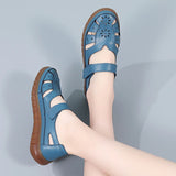ADVBRIDGE  -  Summer Women Breathable Leather Sandals Ladies Comfortable Flats Walking Slippers Covered Toe Beach Shoes Female Casual Shoes