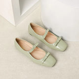 Advbridge 2024 New Double Bowknot Mary Jane Shoe Women Square Toe Glossy Leather Flats Female Red Dance Ballets Party Wedding Shoe Size 44