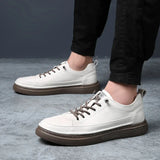 Advbridge Genuine Leather Shoes Men Casual Shoes 2024 Fashion Male Footwear Flat Cow Leather Black White Shoes A44130