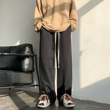 Advbridge Sweatpants Men Straight Harem Pants Zipper Decor Male Korean Loose Casual Pants Spring Streetwear Long Trousers Four Seasons