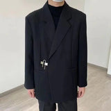 Advbridge Men Korean Fashion Luxury Design Business Casual Suit Jacket Spring Autumn Black White Notched Collar Long Sleeve Loose Blazers