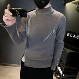 Advbridge Man Clothes Zip-up Collared Motorcycle Knitted Sweaters for Men Zipper Pullovers Korean Autumn Sweat-shirt Street Cotton Fun S X
