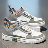 ADVBRIDGE  -  Autumn Fashion Embroidery Low Top Casual Shoes for Men Retro Versatile Comfortable Non Slip Wear Resisdent Lace Up Sneakers