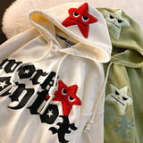 Advbridge Street five-pointed star embroidery letter design pullover hoodies women 2024 autumn and winter niche trend  y2k baggy sudaderas