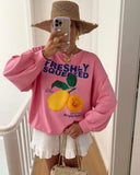 Advbridge Harajuku long sleeves essential autumn lemon graphic t shirts oversized streetwear goth sweatshirt y2k top grunge women clothes