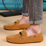 ADVBRIDGE  -  Fashion Loafers Men Suede Soft Driving Moccasins Man Slip on Flats Lightweight Lazy Shoes For Man Genuine Leather Men's Shoes