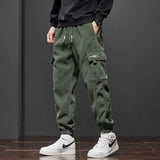 Advbridge Spring Autumn New Style Elastic Waist Casual Pants for Men Stretch Straight Drawstring Harem Jogging Sports Long Pants Male