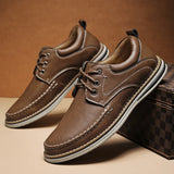 ADVBRIDGE  -  Men's Business Leather Shoes Breathable Non Slip Outdoor Men's Casual Leather Shoes Driving Shoes