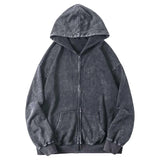 Advbridge  Retro Washed To Make Old Zipper Long sleeve Hoodies Oversized Zip Up Sweatshirt Coat Spring Autumn Streetwear