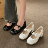 Advbridge Block Heels For Women Pumps Slip On Comfortable High-Heeled Shoes Mary Jane Sandals Ladies Shallow Mouth Basketball Platform Lac