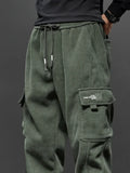 Advbridge Spring Autumn New Style Elastic Waist Casual Pants for Men Stretch Straight Drawstring Harem Jogging Sports Long Pants Male