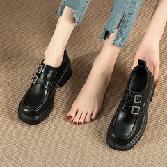 Advbridge Shoes Woman Female Footwear Casual Sneaker Loafers With Fur Oxfords Clogs Platform British Style Black Flats Autumn Round T