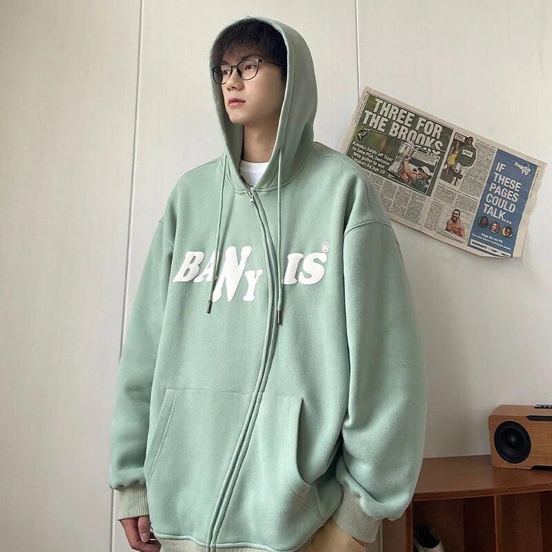 Advbridge Spring Autumn Letter Print 3 Color Men High Street Hoodie Unisex Woman Oversize Boyfriend Style Shirt Pullover Couple Sweatshirt