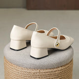 Advbridge Chunky Block Pumps for Women Slip On Low Heel Closed Round Toe Dress Classic Mid Square Shoes Wedding Party Office Lady  Shoes