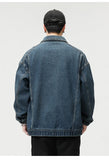 ADVBRIDGE  -  Autumn Men's Denim Jacket Vintage Large Pocket Elastic Cuffs Baggy Coat Oversized Japanese Casual Streetwear 4XL 5XL