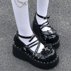 Advbridge Gothic Sweet Cool Lolita Girls' Shoes Subculture Y2k Punk Thick Soled Shoes Cute Jk Single Shoes Sweet Girls' Single Shoes