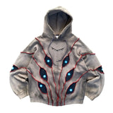 Advbridge Streetwear Retro Hoodie Y2K Clothes Harajuku Hip Hop Retro Eyeball Patch Hoodie Sweatshirt Mens Womens Punk Rock Pullover Jacket