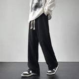 ADVBRIDGE  -  Winter Thickened Pants Men Warm Oversized Wide Leg Pants Men Streetwear Loose Straight Pants Mens Black Beige Thick Trousers