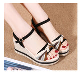 ADVBRIDGE  -  Summer women's shoes wedged sandals women's thick sole increase waterproof platform muffin bottom clasp color outside wear
