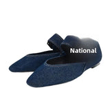 ADVBRIDGE  -  Spring New Blue Retro Denim Flat Shoes round Toe Slip-On Women's Ballet Style Casual Footwear Comfortable Flats for Ladies