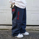 Advbridge Man Pants Y2K Embroidered HipHop American Vintage Classic Baggy Jeans Street Washed Blue Wide Leg Trendy Trousers Men's Clothing