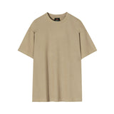 Advbridge -  Summer Men's Fashion Cotton Solid Color Loose T Shirt Mens Short Sleeve Casual Tops Male Streetwear O-neck Top Tees V37