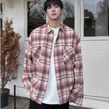 Advbridge Korean Lapel Polo Collar Couple With The Same Design Sense Of Sweet Fresh Shirt Ladies Plaid Shirt Long Sleeve Coat Fashion Tops
