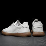ADVBRIDGE  -  New Soft Face Genuine Leather Small White Shoes Low Top Men's Casual Shoes Genuine Leather Men Shoes Sneakers Zapatos De Hombre