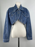 Advbridge -  New Stylish Vintage Women's Casual Solid Lapel Long Sleeve Short Denim Jacket Cropped Top Coat Fashion Streetwear Jeans Jacket