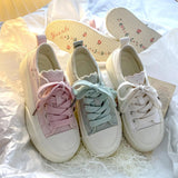 ADVBRIDGE  -  Summer Women Low Top Chunky Canvas Sneakers Embroidered Flowers White Shoes Student Casual Skate Shoes Height Increase