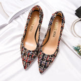 Advbridge New Pumps Sexy Black Woman High Heels Elegant Party Heeled Genuine Leather Pointed Toe Luxury Braid Temperament OL Women's Shoes