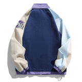 Advbridge Retro Varsity Jacket Men Autumn Streetwear Color Matching Letter Embroidery Pattern Tooling Windbreaker Bomber Jackets Tops