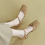 ADVBRIDGE  -  Fashion Womens Shoes 2025 Summer Round Toe Breathable Female Med Clear Heels Luxury Comfort Girls Beige Medium Sandal