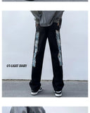 Advbridge American Style Pants Men's Design Sense High Street White Jeans Plus Size Straight Leg Floor Length Pants