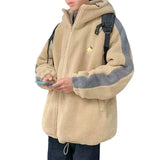 Advbridge Men‘s Wintern outfits Thickened Fleece-Lined Loose-Fit Cotton Coat 2024 Autumn/Winter New Men's Youth Warm Padded Jacket Lamb Wool Cotton Coat Hooded Advbridge Men‘s Wintern outfits