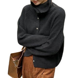 Advbridge Turtleneck Cardigan Ladies 100% pure woolen sweater Autumn and winter loose thickened cashmere base sweater knitted  coat tide
