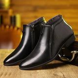 ADVBRIDGE  -  Retro Cowboy Boots Leather Men Shoes Chelsea Boots Pointed Toe Men Boots Zipper Male Ankle Boot for Men Dress Shoes Man