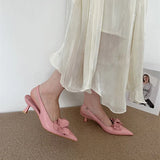 ADVBRIDGE  -  Pink High Heels Sexy Pointed Toe Slingback Shoes Design Flower Low Heel Office  Shoes White Pumps Chaussures Femme