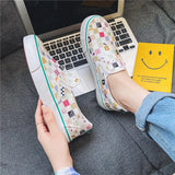 ADVBRIDGE  -  New Chessboard Canvas Shoes for Women Casual Sneakers Walking Shoes Slip on Loafers Sport Shoes Baskets Femme Compensées