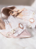 Advbridge Victoria Elegant CLA Series Daily Lolita Gold Style Versatile Pointed Satin High Heels Luo Shoes Wedding Shoes