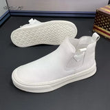 Advbridge High Top Sneaker Men Designer Ankle Boots Fashion Casual Microfiber Leather Upper Height Increased Flat Platform Board Shoes
