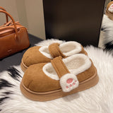 Advbridge Cute Cat Paw Cotton Snow Boots Shoes With Winter Velvet Thick Sole Indoor Outdoor Shoes ForWarm Round Toe Ankle Boots